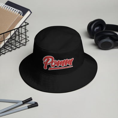 BLACK POMM BUCKET HAT